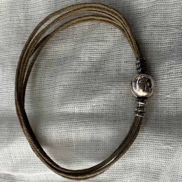 Authentic PANDORA Multi Strand Cord Bracelet - Approx. 7.25" (side to side) - Picture 8 of 14